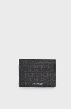 Мужской черный кардхолдер с узором RUBBERIZED CARDHOLDER 6CC Черный ONESIZE Calvin Klein K50K511256