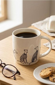 Керамічна чашка з принтом - чорний