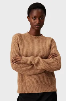 Женский коричневый свитер BOUCLE RIB C-NK RELAXED Коричневый M Calvin Klein K20K207415