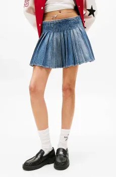 Женская синяя джинсовая плиссированная юбка TOMMY GIRL Синий S Tommy Jeans DW0DW21217