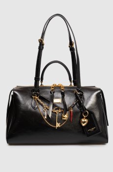 Черная кожаная сумка-тоут Vittoria с логотипом