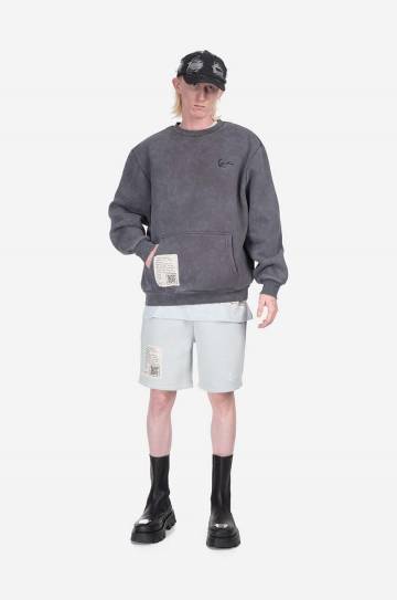 Хлопковая кофта Karl Kani мужская цвет серый с аппликацией 6029145-grey Хлопковая кофта Karl Kani мужская цвет серый с аппликацией 6029145-grey