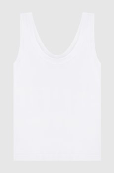 Белый топ в рубчике с цепочкой мониль