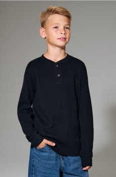 Бавовняна блузка - темно-синій