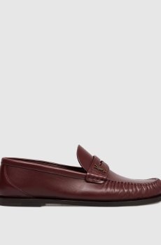 Бордовые кожаные лоферы LAURENT