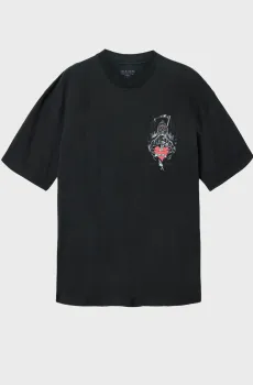 Мужская черная футболка REFLECT Черный S AllSaints M012PF