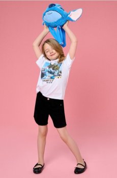 Бавовняна футболка з принтом Scrump & Stitch - білий