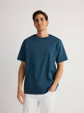 Reserved - Футболка regular fit з мерсеризованої бавовни - steel blue - 8691H-95X Reserved - Футболка regular fit з мерсеризованої бавовни - steel blue - 8691H-95X