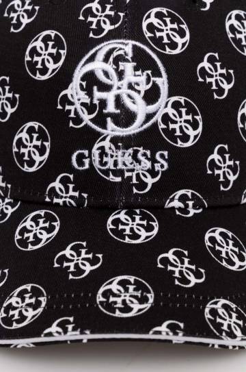 Хлопковая кепка Guess OLYMPE цвет чёрный узор V4YZ02 WFKN0 Хлопковая кепка Guess OLYMPE цвет чёрный узор V4YZ02 WFKN0