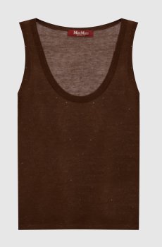 Коричневый топ FALCO из шелка и шерсти