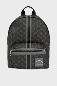 Мужской черный рюкзак с узором Черный ONESIZE Karl Lagerfeld A1M30107;996
