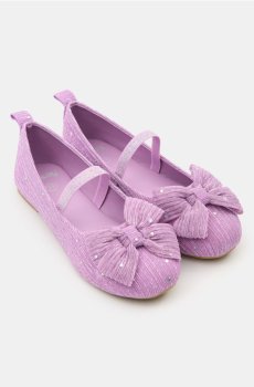 Балетки з декоративною бантом - пурпуровий