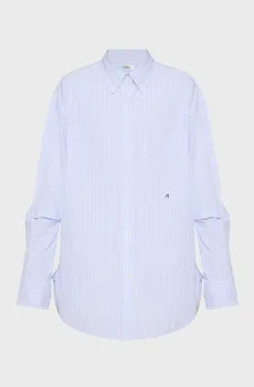 Женская голубая рубашка в полоску Голубой M Replay W2148 .000.M52704