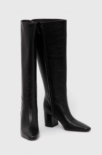Кожаные сапоги Tory Burch BANANA TALL BOOT женские цвет чёрный каблук кирпичик 154529-006 Кожаные сапоги Tory Burch BANANA TALL BOOT женские цвет чёрный каблук кирпичик 154529-006