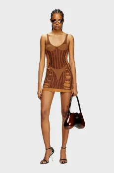 Женское коричневое платье M-CALIMERA Коричневый M Diesel A19215 0BJBI