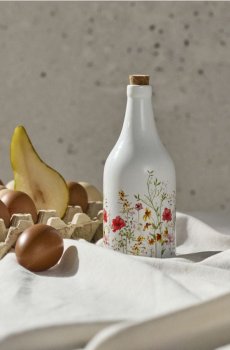 Пляшка для оливкової олії з квітковим візерунком - різнобарвний