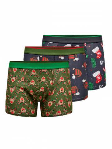 Only & Sons Набір з 3 пар боксерів X-Mass 22024040 Кольоровий Only & Sons Набір з 3 пар боксерів X-Mass 22024040 Кольоровий