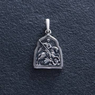 Серебряная ладанка "Георгий Победоносец" 131717 Серебряная ладанка "Георгий Победоносец" 131717