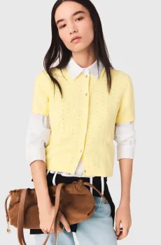 Женский желтый кардиган Желтый 36 MAJE MFPCA00712_Yellow