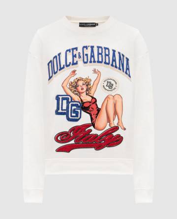 Белый свитшот с принтом Белый свитшот с принтом