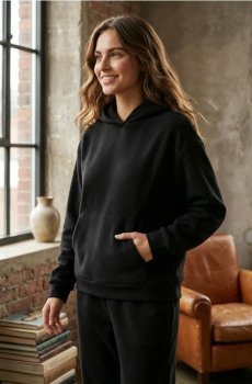 Худі з кишенею - чорний