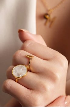 Серебряное кольцо с позолотой Design Letters