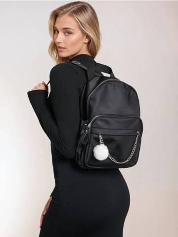 Рюкзак та брелок у комплекті чоловічі - чорний Рюкзак та брелок у комплекті чоловічі - чорний