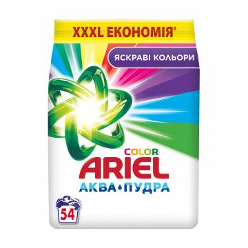 Стиральный порошок Ariel Аква-Пудра Color Яркие цвета, автомат, 54 стирки, 8.1 кг Стиральный порошок Ariel Аква-Пудра Color Яркие цвета, автомат, 54 стирки, 8.1 кг