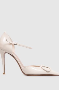 Белые кожаные лакированные туфли D'Orsay