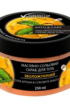 Масляно-солевой скраб для тела ENERGY of Vitamins Масло арганы и сочное манго, 250 мл