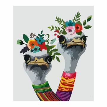 Набір для малювання Rosa Страуси у вінку живопис за номерами (N00013209) Набір для малювання Rosa Страуси у вінку живопис за номерами (N00013209)