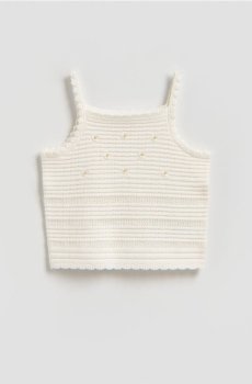 Reserved - В’язаний топ - кремовий - 832IE-01X