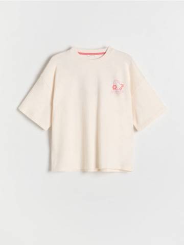 Reserved - Бавовняна футболка Pusheen - кремовий - 958EK-01X Reserved - Бавовняна футболка Pusheen - кремовий - 958EK-01X