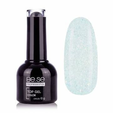 Топ для гель-лака Be.Se Professional Top Gel Coat Color 03 Прозрачный с глиттером, 10 г Топ для гель-лака Be.Se Professional Top Gel Coat Color 03 Прозрачный с глиттером, 10 г