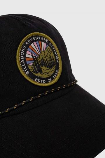 Хлопковая кепка Billabong цвет чёрный с аппликацией Хлопковая кепка Billabong цвет чёрный с аппликацией