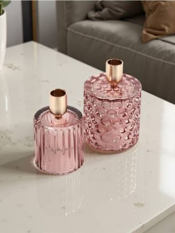 Підсвічники 2 шт - пастельний рожевий