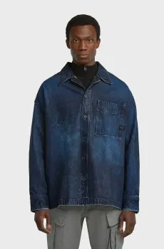 Мужская темно-синяя джинсовая рубашка Boxy Синий XL G-Star RAW D23007,D490