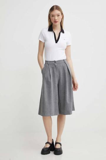 Поло Tommy Jeans женская цвет белый DW0DW17225 Поло Tommy Jeans женская цвет белый DW0DW17225