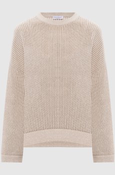 Бежевый джемпер с люрексом