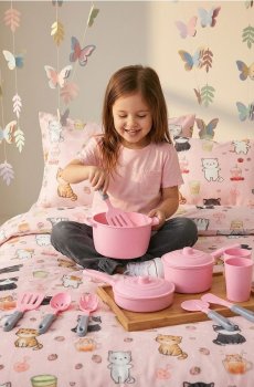 Набір кухонного посуду та аксесуарів 14 pack - рожевий