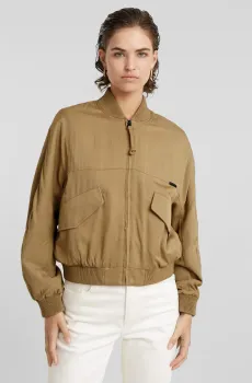 Женский бежевый бомбер Everyday Bomber Overshirt Бежевый L G-Star RAW D23018,D573
