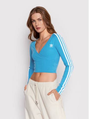 adidas Блузка adicolor Classics HC2041 Голубий Slim Fit adidas Блузка adicolor Classics HC2041 Голубий Slim Fit