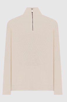 Белый джемпер с молнией