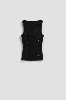 Reserved - Топ з блискучими аплікаціями - чорний - 445KL-99X