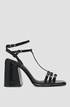 Женские черные кожаные босоножки Черный 41 HUGO 50542102;001