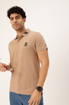 Nautica Brand Logo Printed Polo Collar Pure Cotton T-shirt