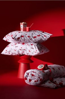 Комплект постільної білизни з сердечками - білий