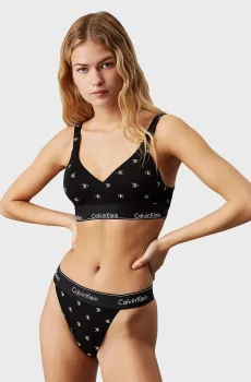 Женский черный бюстгальтер с узором LIFT BRALETTE Черный S Calvin Klein 000QF7900E