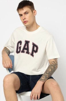 GAP Men Brand Logo Printed Pure Cotton Relaxed Fit T-shirt