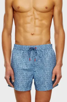 Мужские синие плавательные шорты с узором BMBX-KEN-37-ZIP BOXERS Синий S Diesel A13224 0QIAY